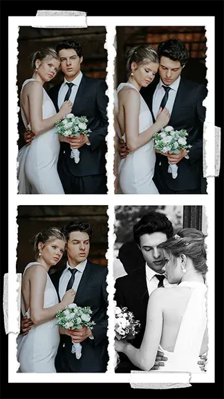 Paper 10 - 2x6 printable vintage photo strip template frame
