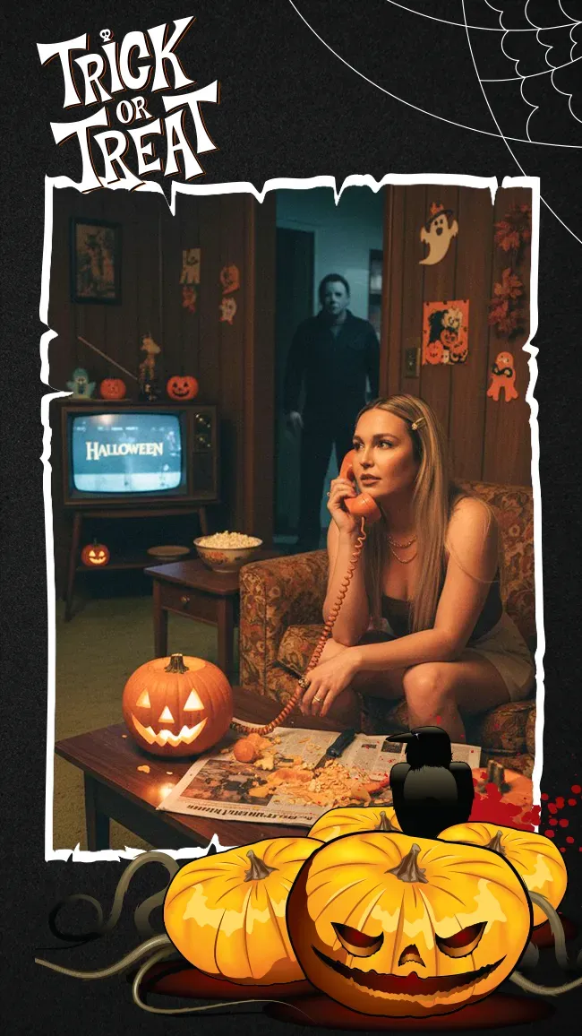 Halloween 2 - 2x6 printable vintage photo strip template frame