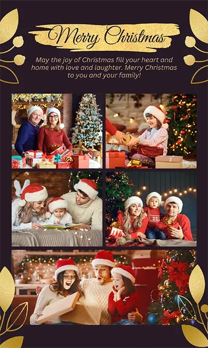 Christmas 2 - 2x6 printable vintage photo strip template frame