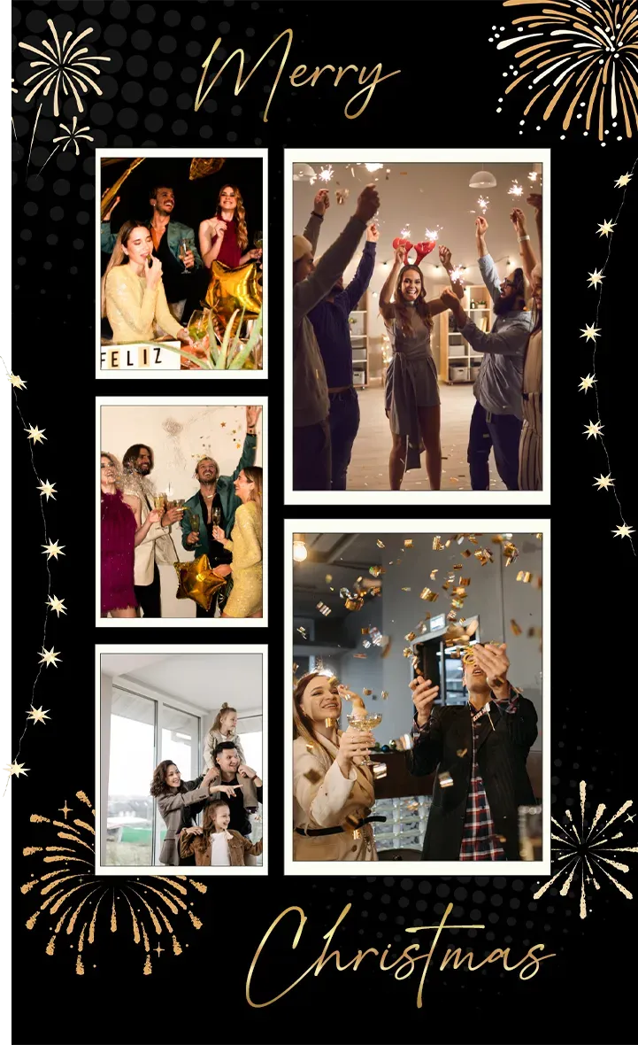 Christmas 4 - 2x6 printable vintage photo strip template frame